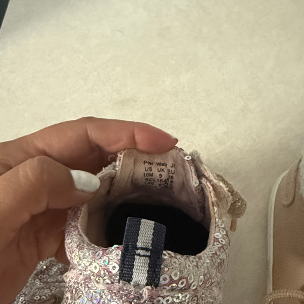 Tommy Bahama & Sperry Kids Pink Sequin Sneakers & Pink Fur High Tops Shoes 10T - Picture 3 of 11